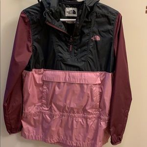 Pink and Grey Northface Windbreaker
